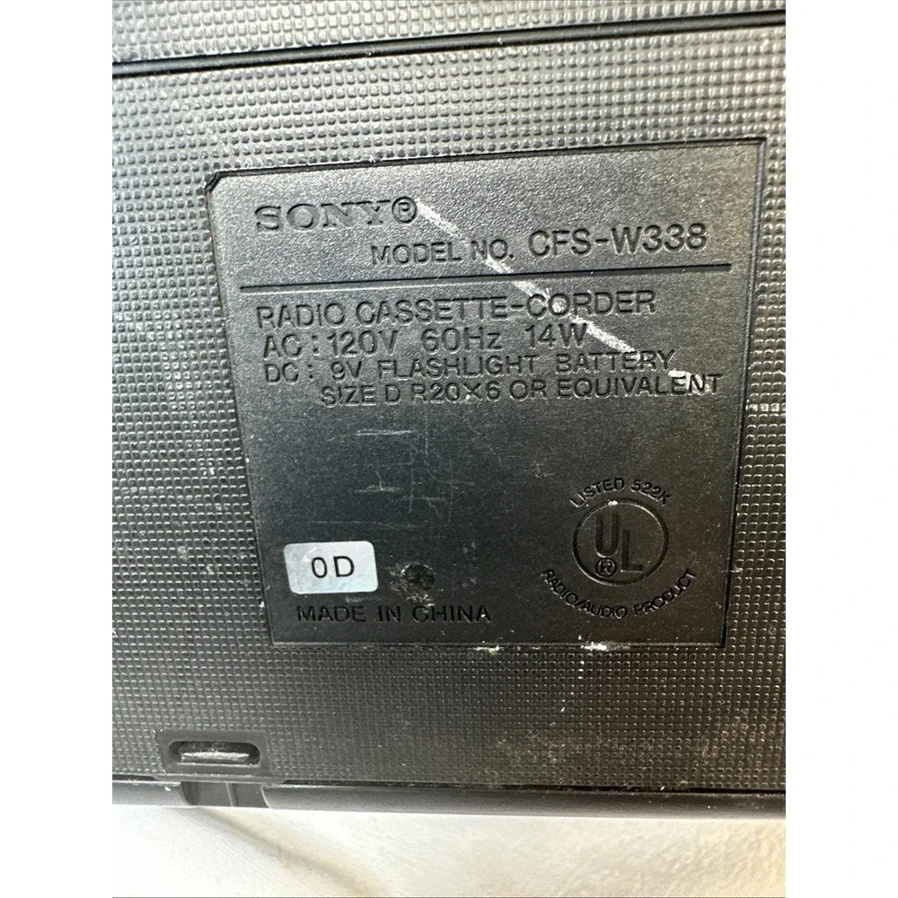 Sony radio cassette