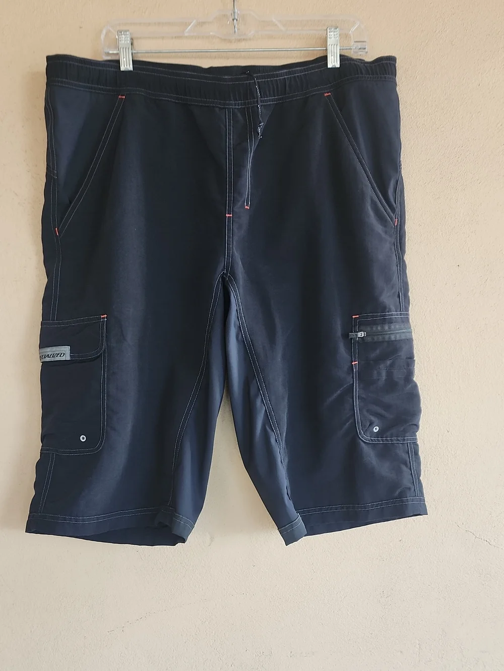 VINTAGE SPECIALIZED Black Nylon Cargo Shorts Mens XXL 38 40 Cycling Hiking Bike
