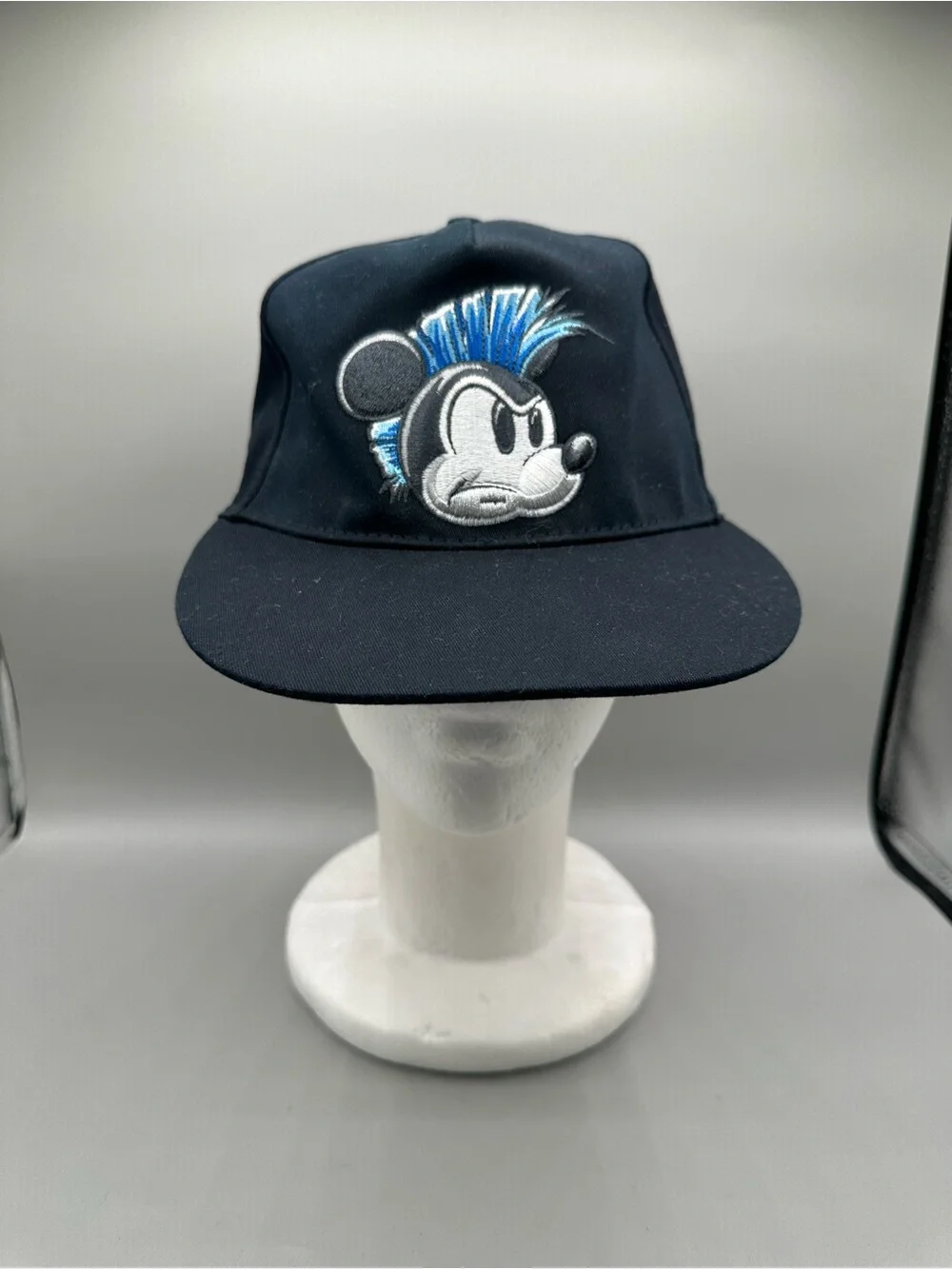 Disney Parks Mickey Mouse Punk Rock Mohawk Embroidered Hat Youth OS Navy