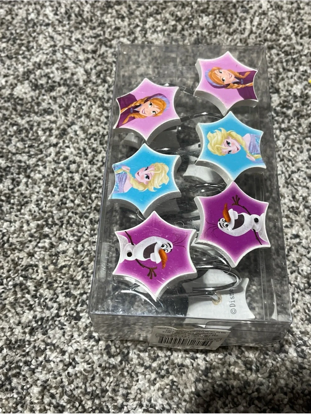 Frozen Shower Curtain hooks  Set of 12 - Disney Anna Elsa Olaf