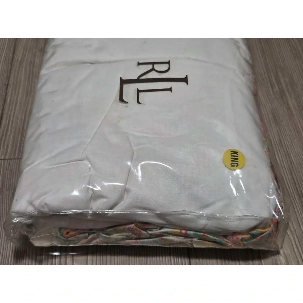 Ralph Lauren KING Bedskirt Jamaica Paisley Coral 100% Cotton New *Read*