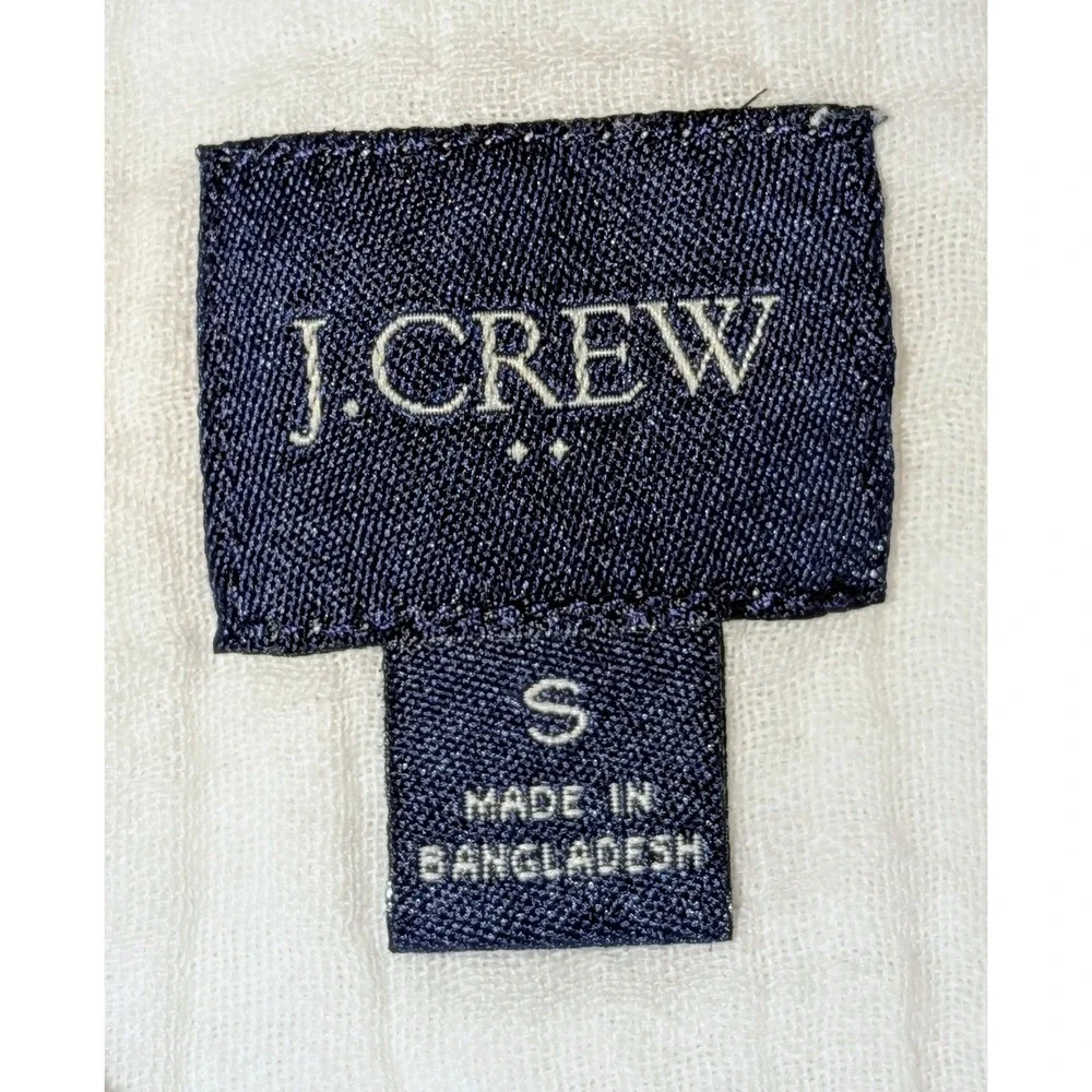 J. Crew Mens White Short Sleeve Button Down Shirt Small‎ Cotton Gauze NWOT