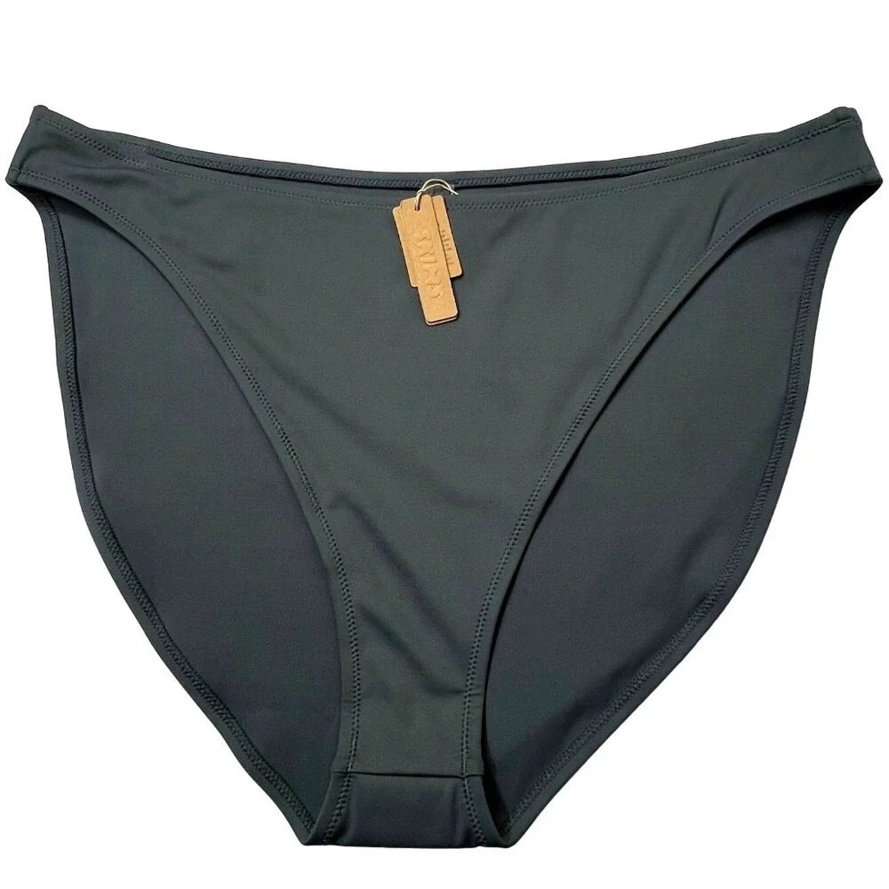 SKIMS Shaping Swim Underwire Bikini Top +‎ Dipped Bikini Bottom Gunmetal 4X