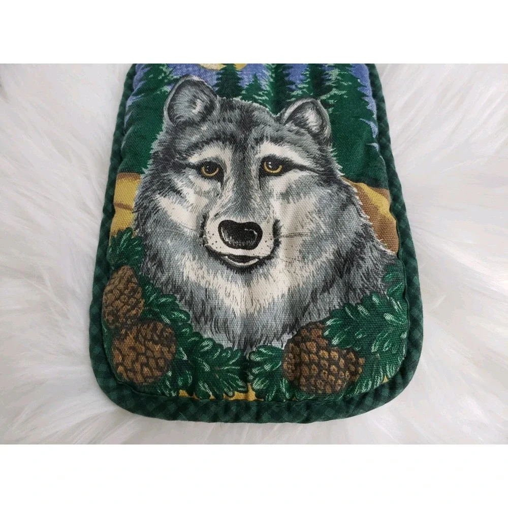 Vintage 70's Quilted Pot Holder  Kitchen Decor 80s wolf cabin‎ cottagecore retro