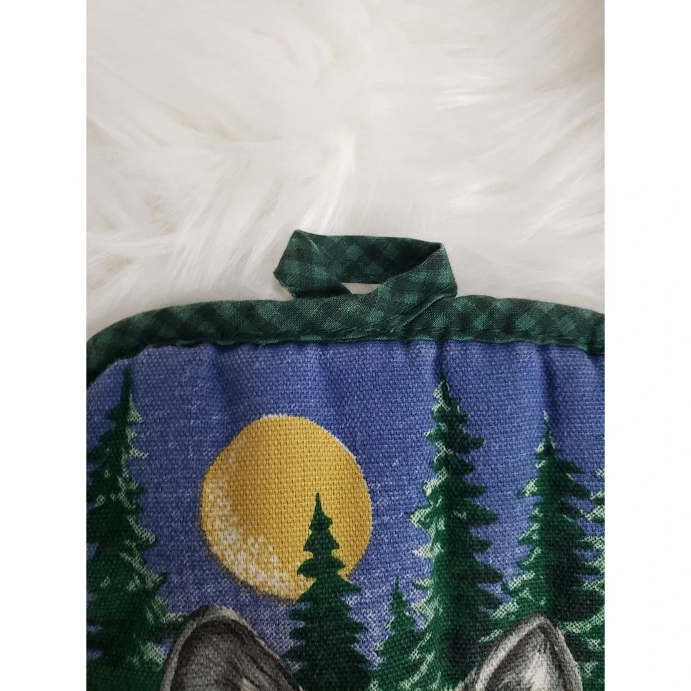 Vintage 70's Quilted Pot Holder  Kitchen Decor 80s wolf cabin‎ cottagecore retro