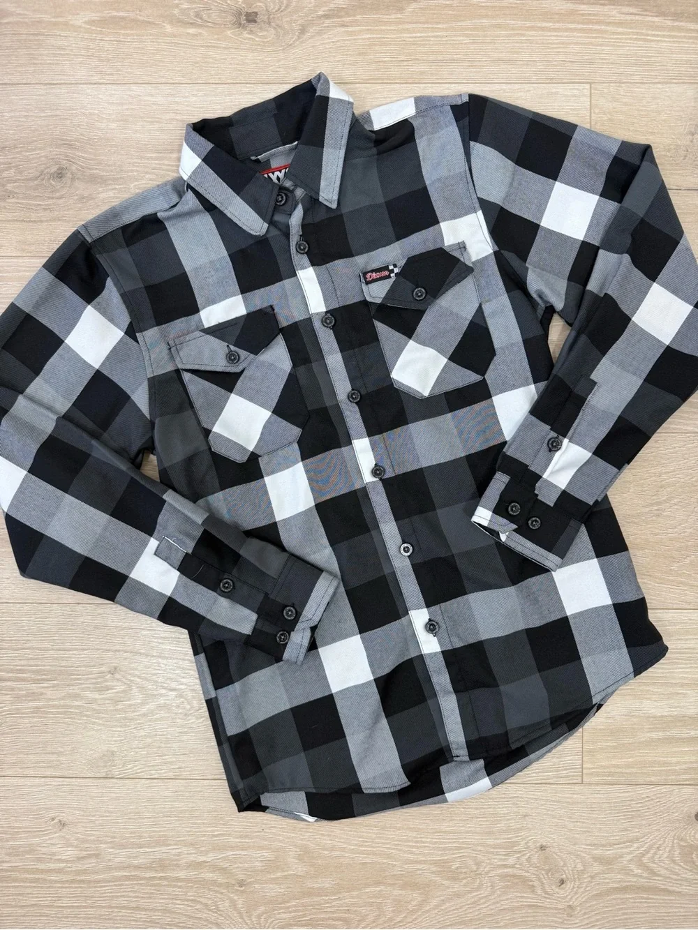 Dixxon Flannel Company Finish Line Black & White Long Sleeve Flannel