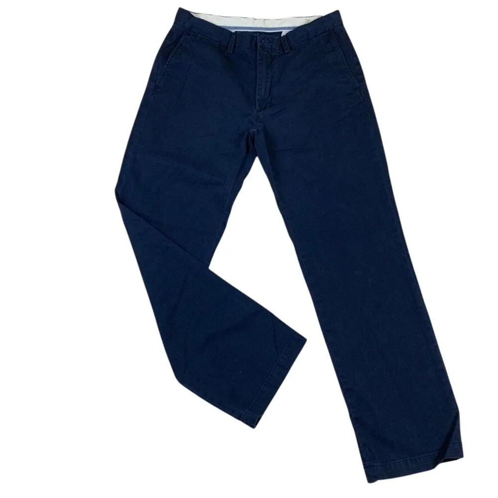 Polo Ralph Lauren Mens Classic Fit Chino Pants‎ Navy Blue 100% Cotton 34x32