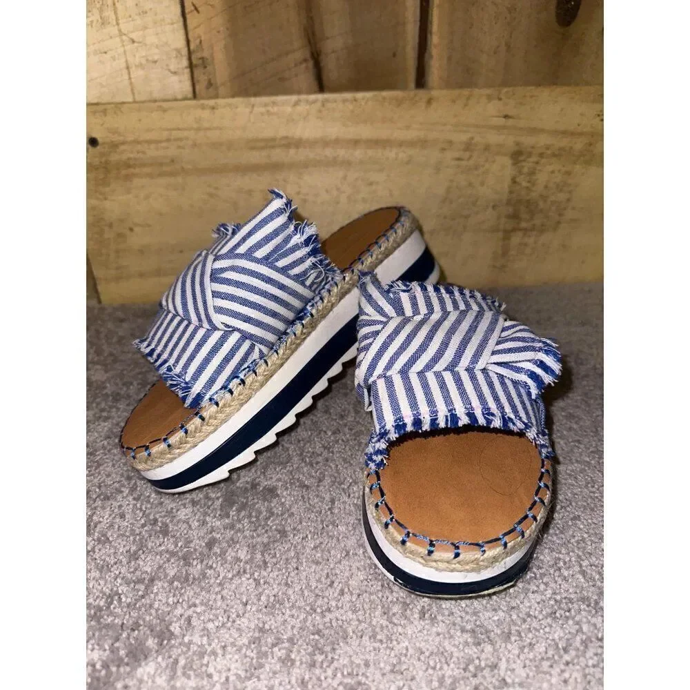 Nature Breeze Blue Juilliard-01 Slip On‎ Sandler  Size 6.5