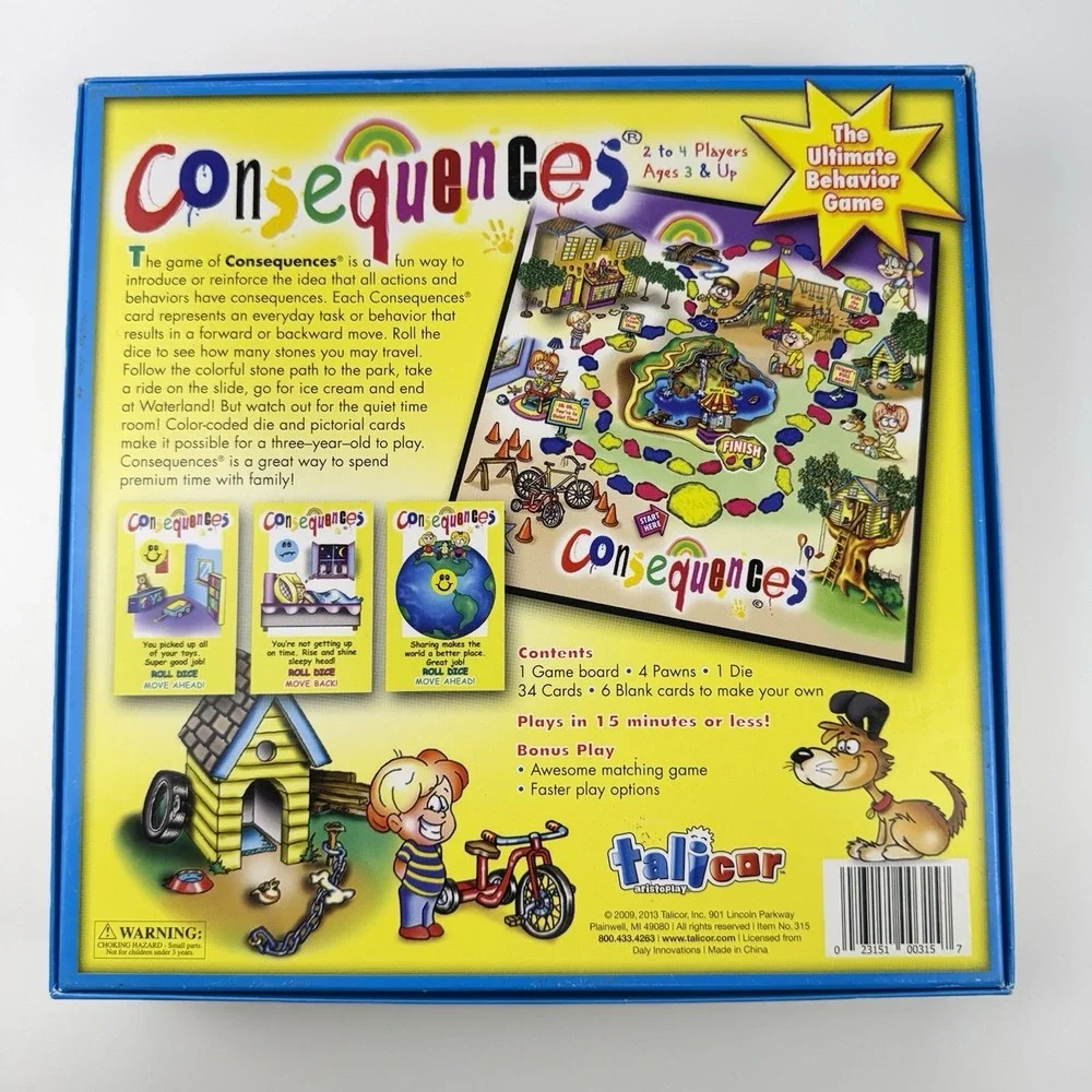 Talicor Consequences - The Ultimate Behavior‎ Board Game for Preschoolers Age 3+