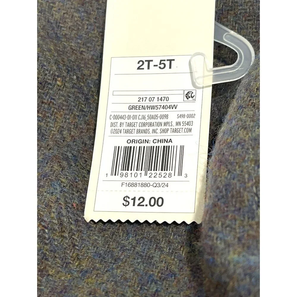 Cat and Jack Size 2T - 5T Newsboy Gray Blue Page Boy Winter Hat NWT