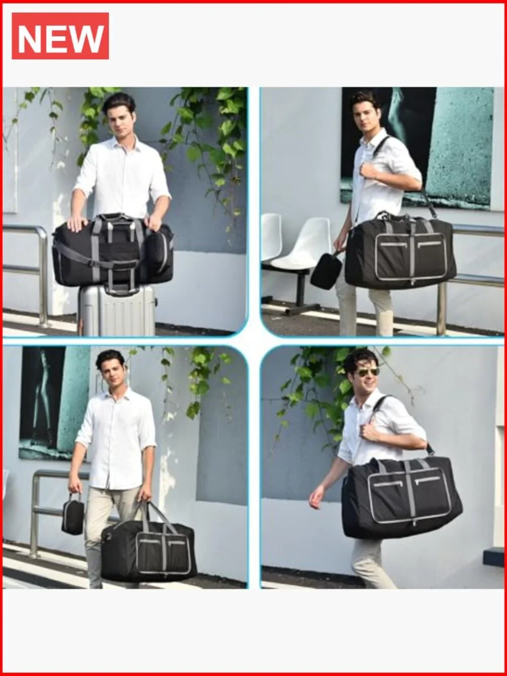 Duffle Bag with Shoes Compartment Foldable Travel Duffel Waterproof 65L