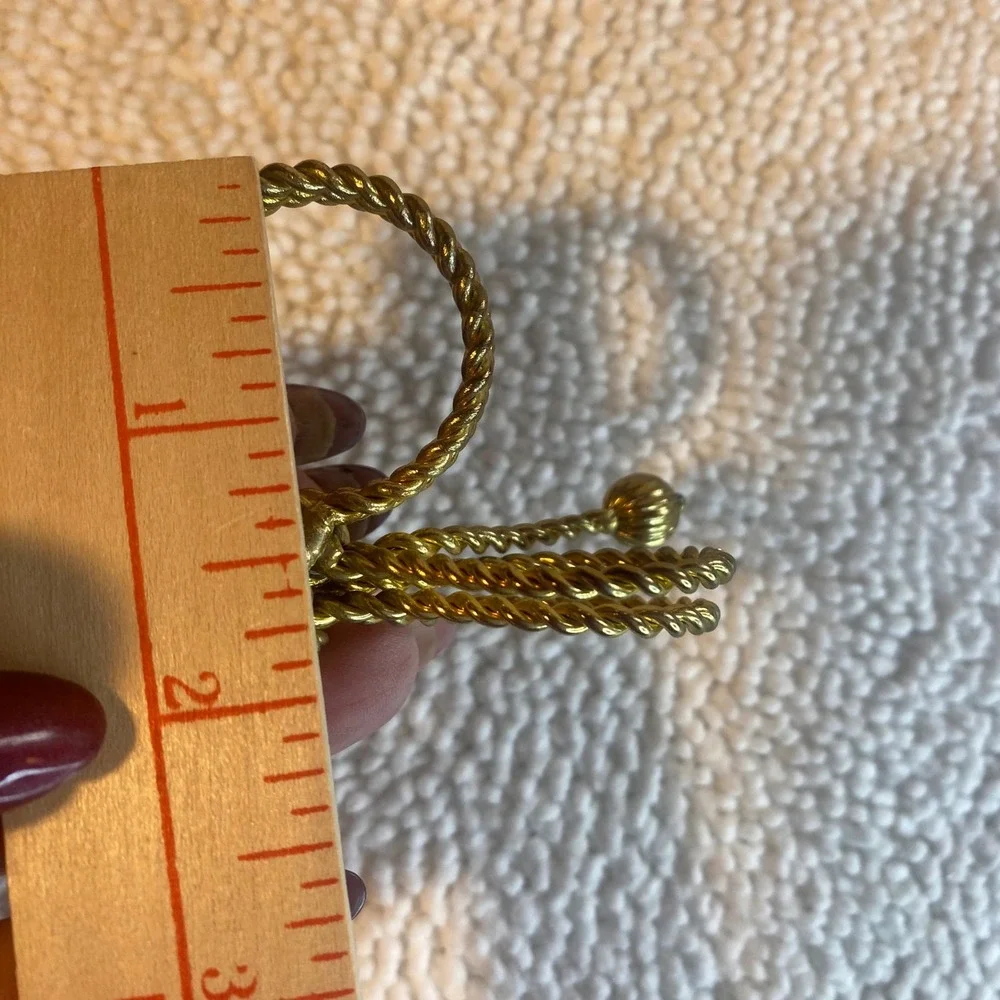 Set‎ of 8 Vintage Gold Tone Twisted Rope Bow Napkin Rings MCM