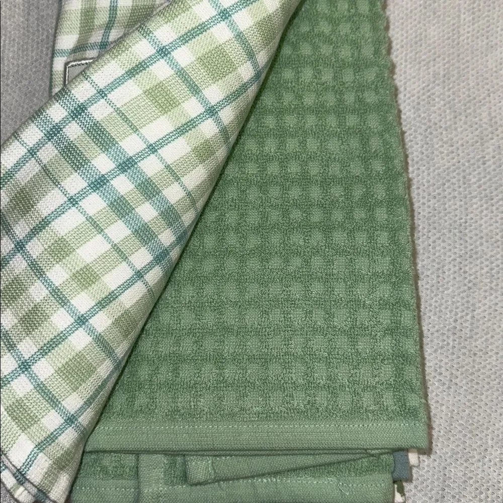 WDH White Blue Green Cotton Fall Harvest Pumpkin Kitchen Towels
