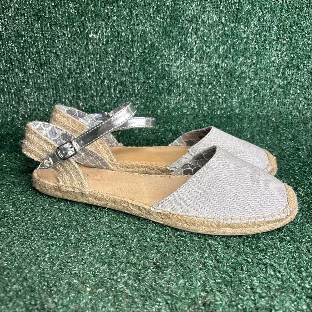 NEW SPERRY TOP SIDER HOPE TAN / SILVER WOMEN ESPADRILLE SANDAL‎ SHOES SZ 11 M