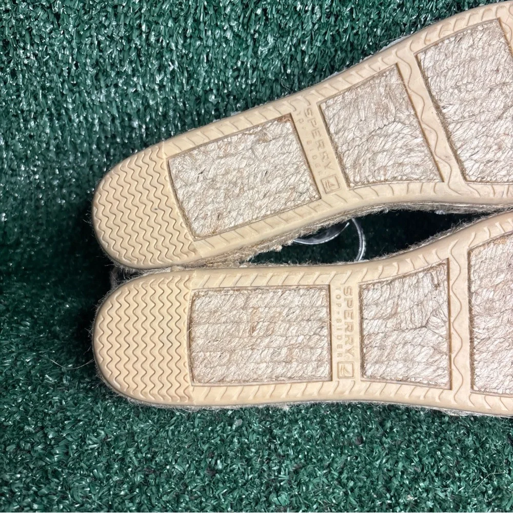 NEW SPERRY TOP SIDER HOPE TAN / SILVER WOMEN ESPADRILLE SANDAL‎ SHOES SZ 11 M