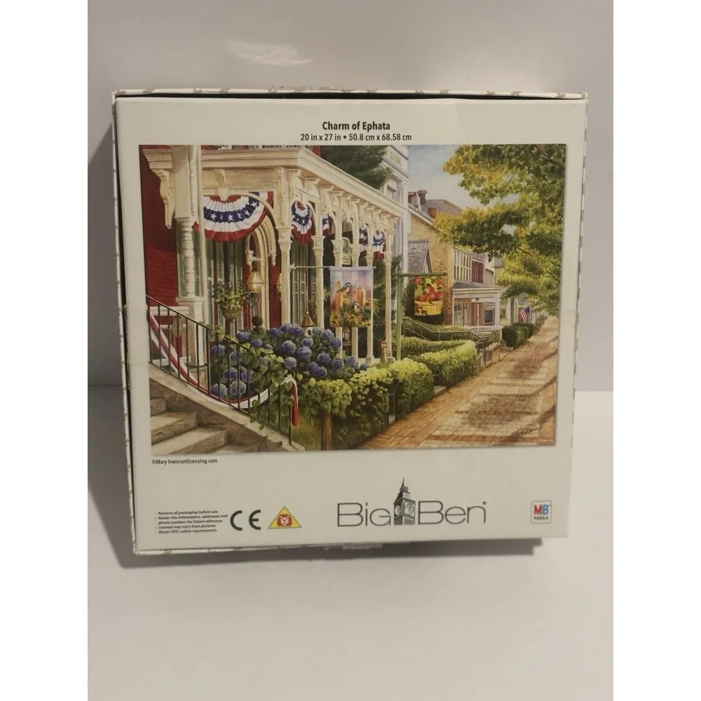 Big Ben Puzzle Charm Of Ephata 200'pieces MB‎ Southern Old Homes Flag