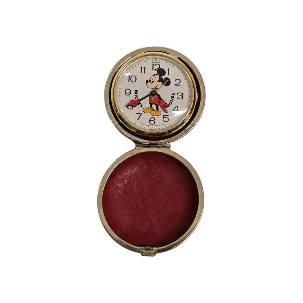 Vintage Mickey Mouse travel alarm clock Walt Disney by‎ Bradley Japan RARE