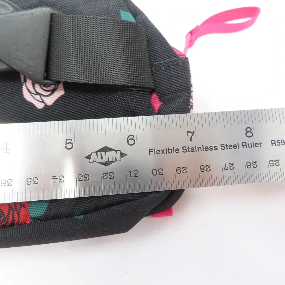 Cat & Jack Kids Floral Fanny Pack Black Rose Print Belt‎ Bag Adjustable NEW