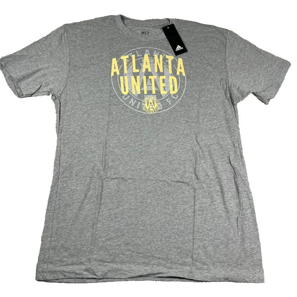 Adidas MLS Mens Large Gray Atlanta United FC‎ Short Sleeve Soccer T-Shirt NWT