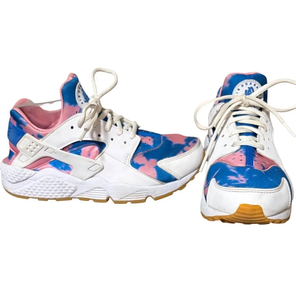Nike Air Huarache Athletic Shoes Tie Dye Pink Blue Women's‎ Size 8.5 AQ0551 100