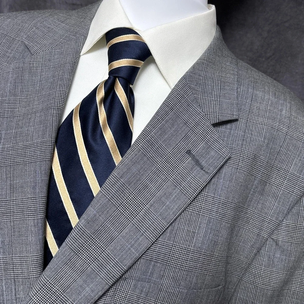 Jos A Bank Sport Coat 50R Gray Glen Check Plaid Wool Blazer Jacket Business