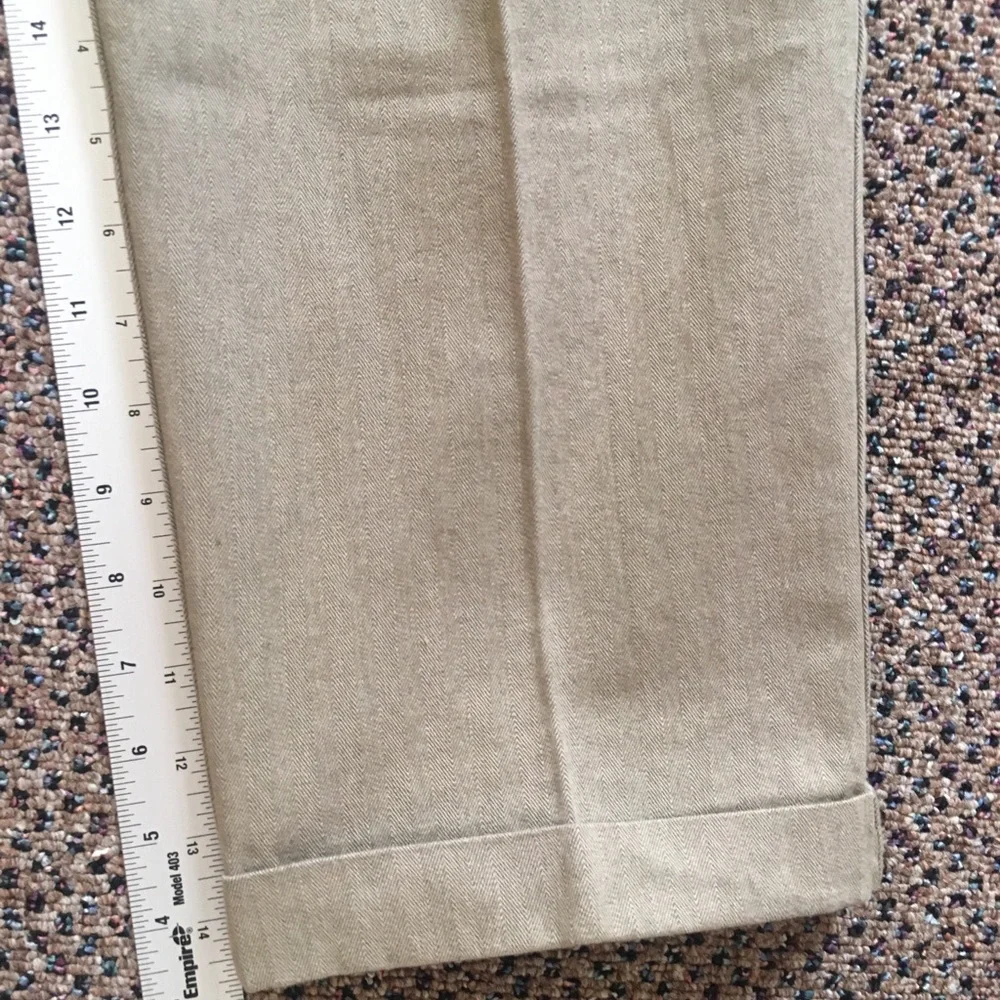 Structure herringbone tan men’s pants 31W 34L pleated new nwt cuffs 11