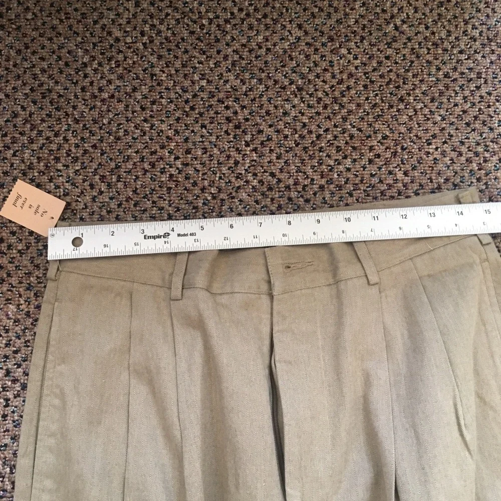 Structure herringbone tan men’s pants 31W 34L pleated new nwt cuffs 11