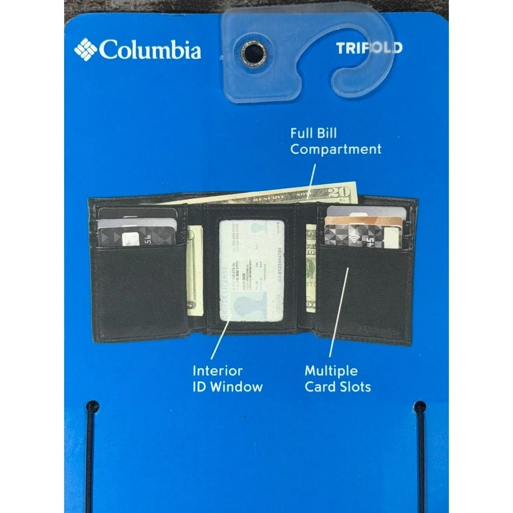New Columbia Tri-Fold Wallet Brown RFID Secured