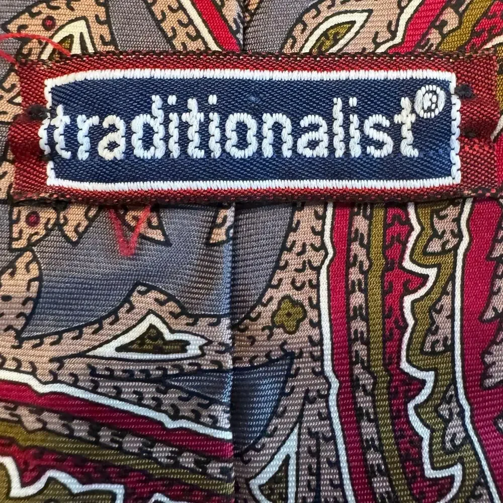 Traditionalist 100% Italian Silk Necktie Paisley REPP Tie 57