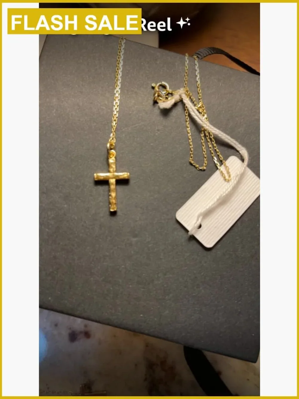 925 Sterling Silver Hammered Cross Pendant Necklace 18in