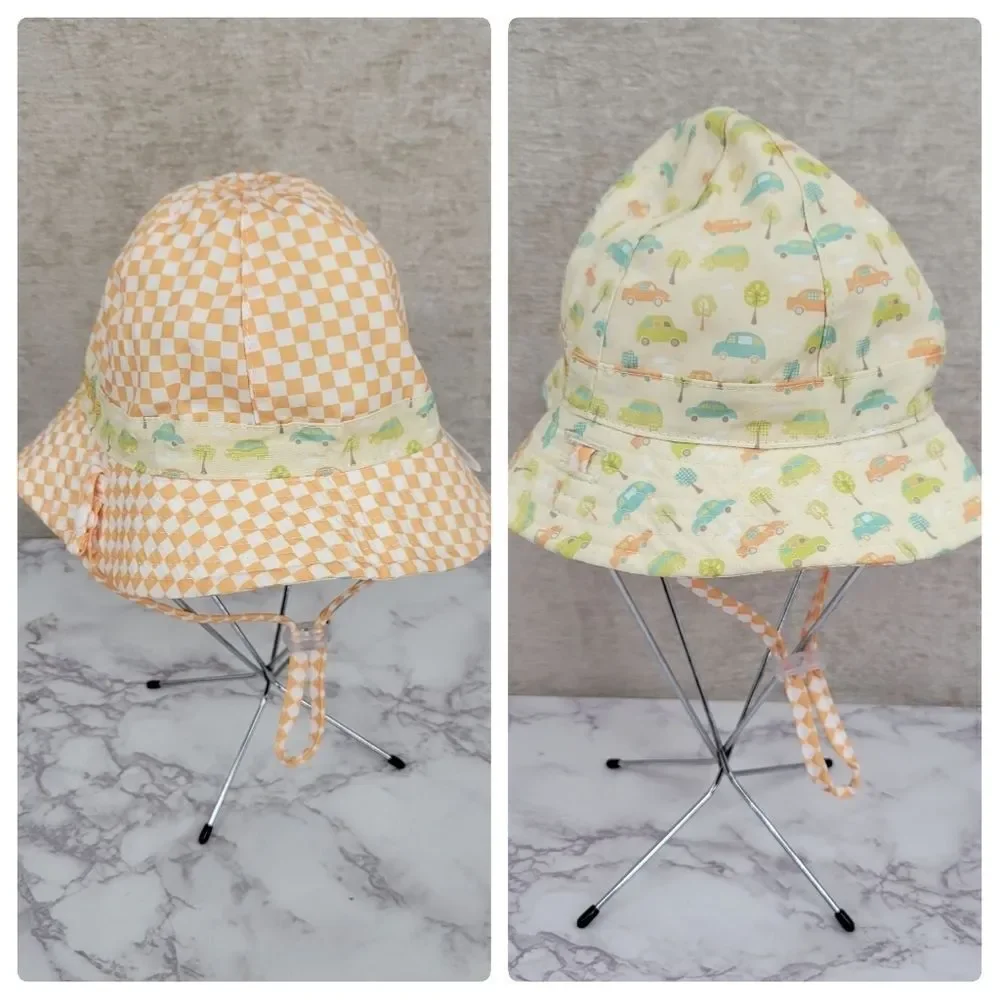 Sunny Dayz Reversible Bucket Hat 12-24mo Girls Boys Unisex Yellow Orange