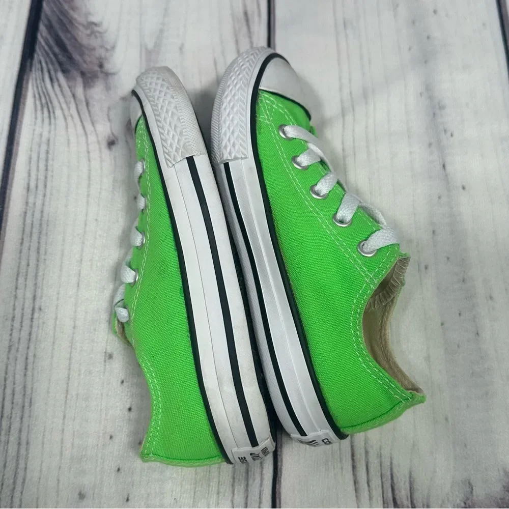Converse Chuck Taylor All Star Kids Lime Green Low Sneakers‎ Youth Size 12.5