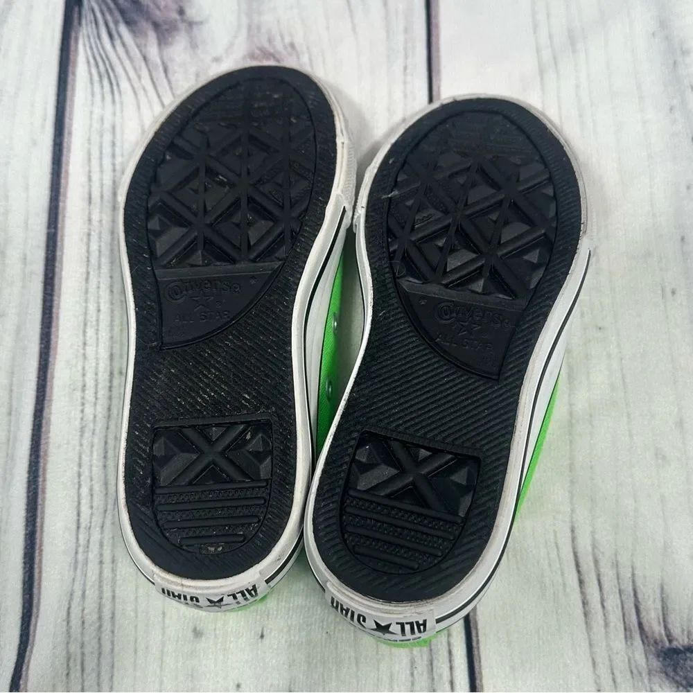 Converse Chuck Taylor All Star Kids Lime Green Low Sneakers‎ Youth Size 12.5