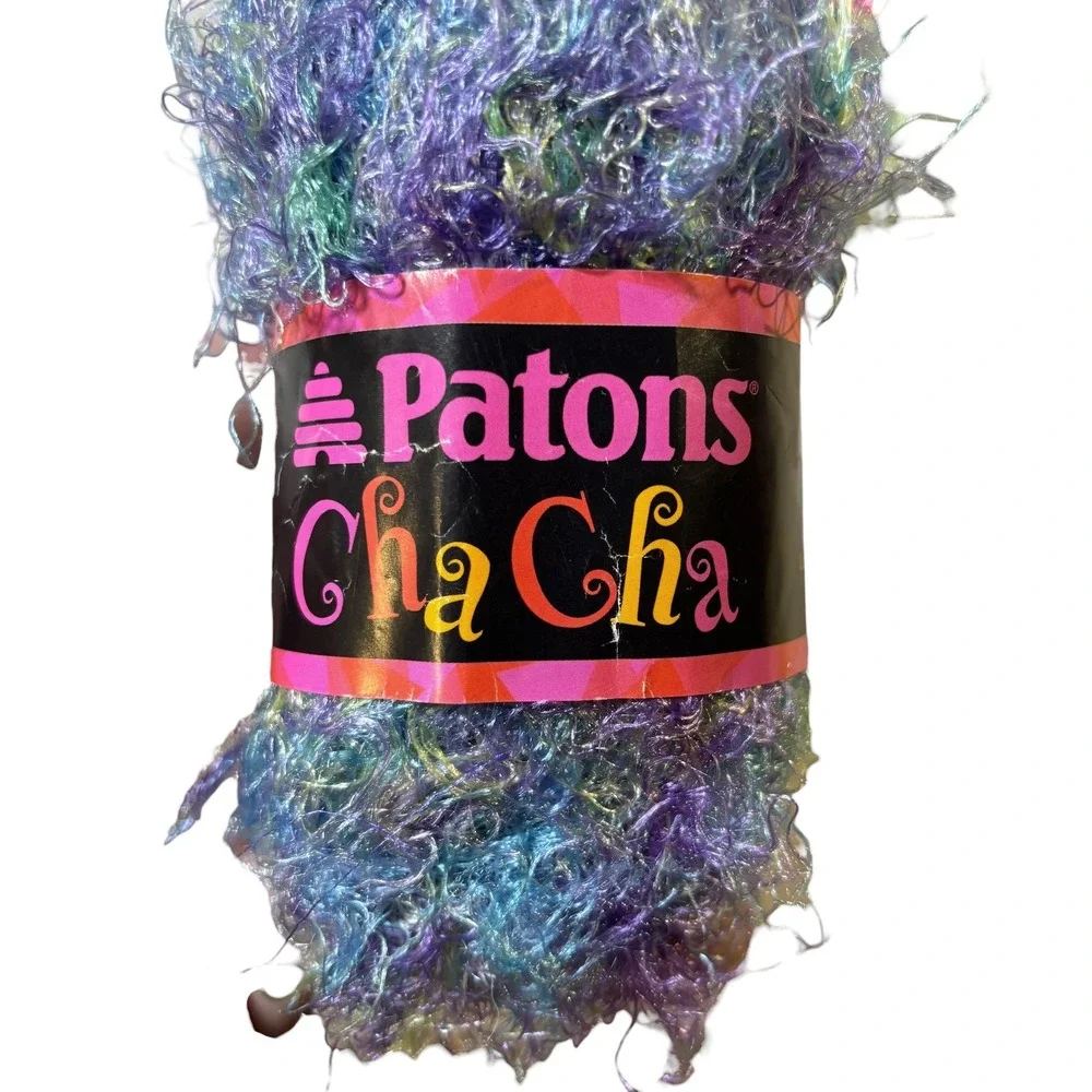 4 Skeins Patons‎ Cha Cha Fun Fur Yarn Vegas #2002 Shimmer Metallic Craft Crochet