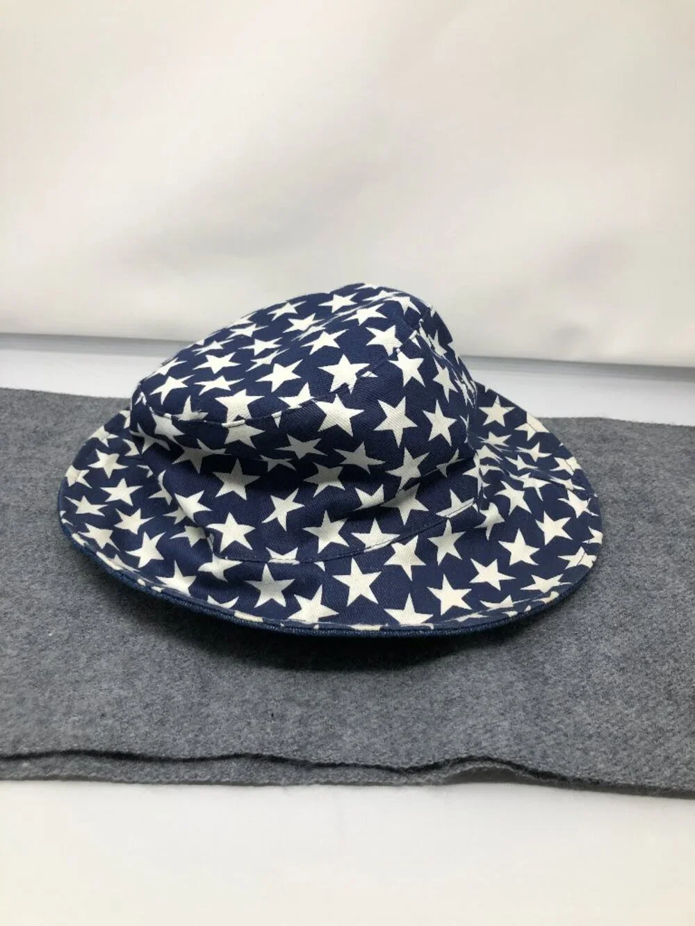 Women's Navy Blue Bucket Hat with White Stars