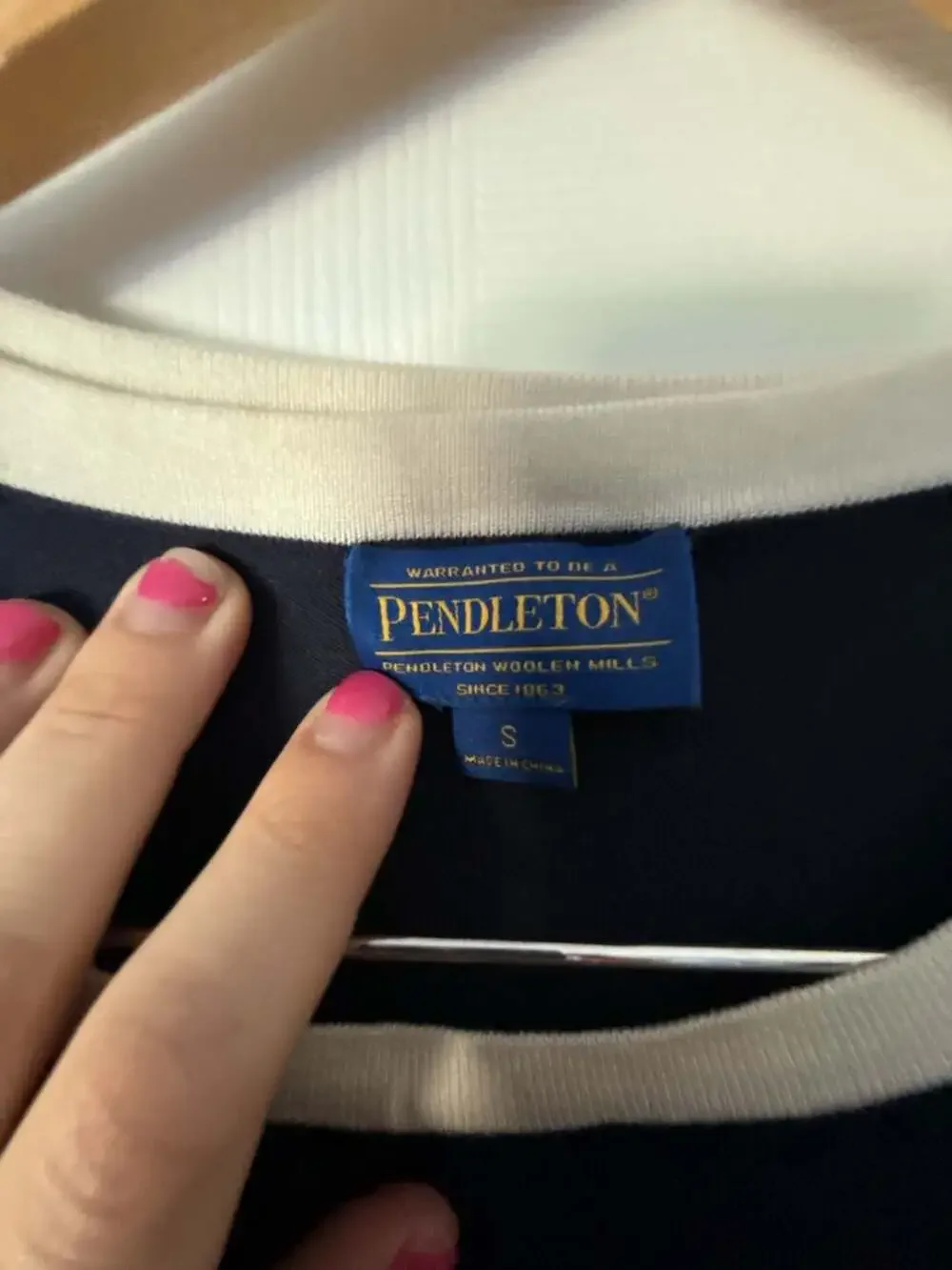 Pendleton Navy Blue and Cream Twin Set Cardigan with Matching Tank Shell