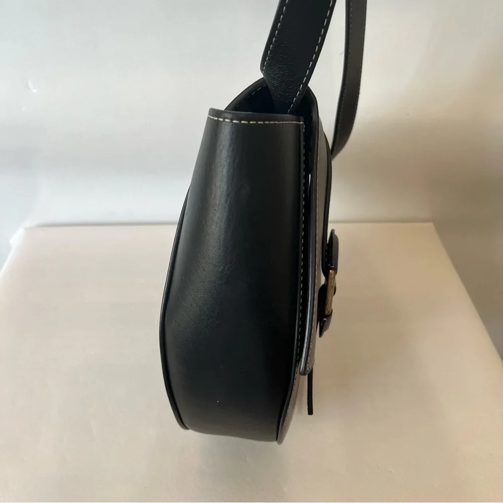 Banana Republic Gia Black Crossbody Flap Over Bag