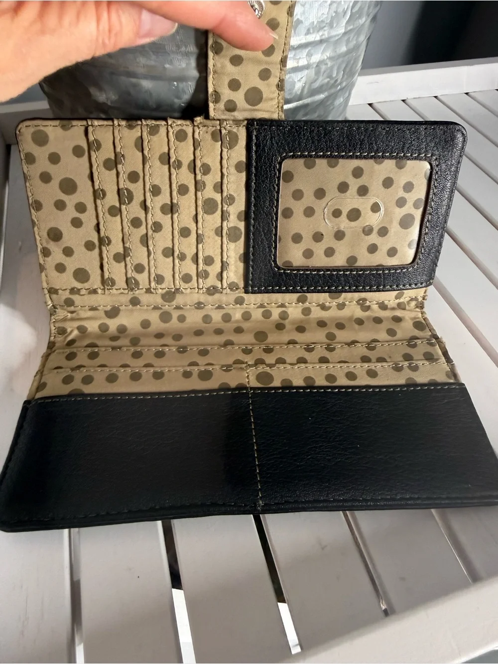 Relic Black Pebbled Faux Leather Clutch Wallet Checkbook Organizer Y2K Boho