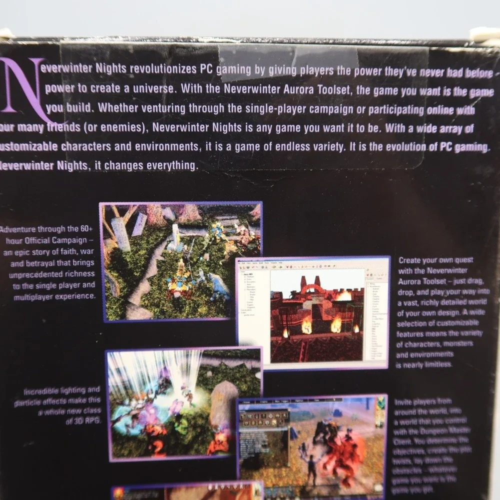 Neverwinter Nights Big Box PC CD-ROM Video Game  RPG BioWare Cloth Map