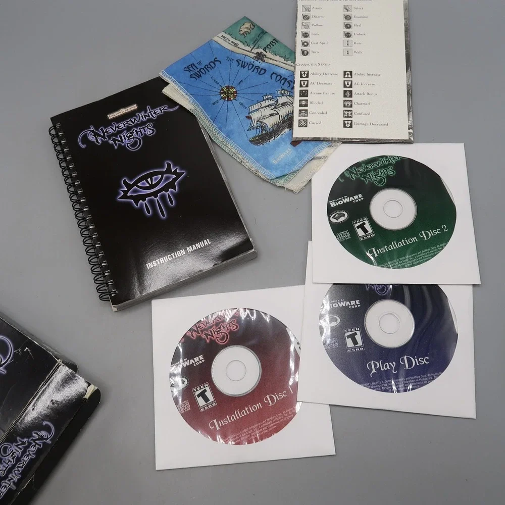 Neverwinter Nights Big Box PC CD-ROM Video Game  RPG BioWare Cloth Map