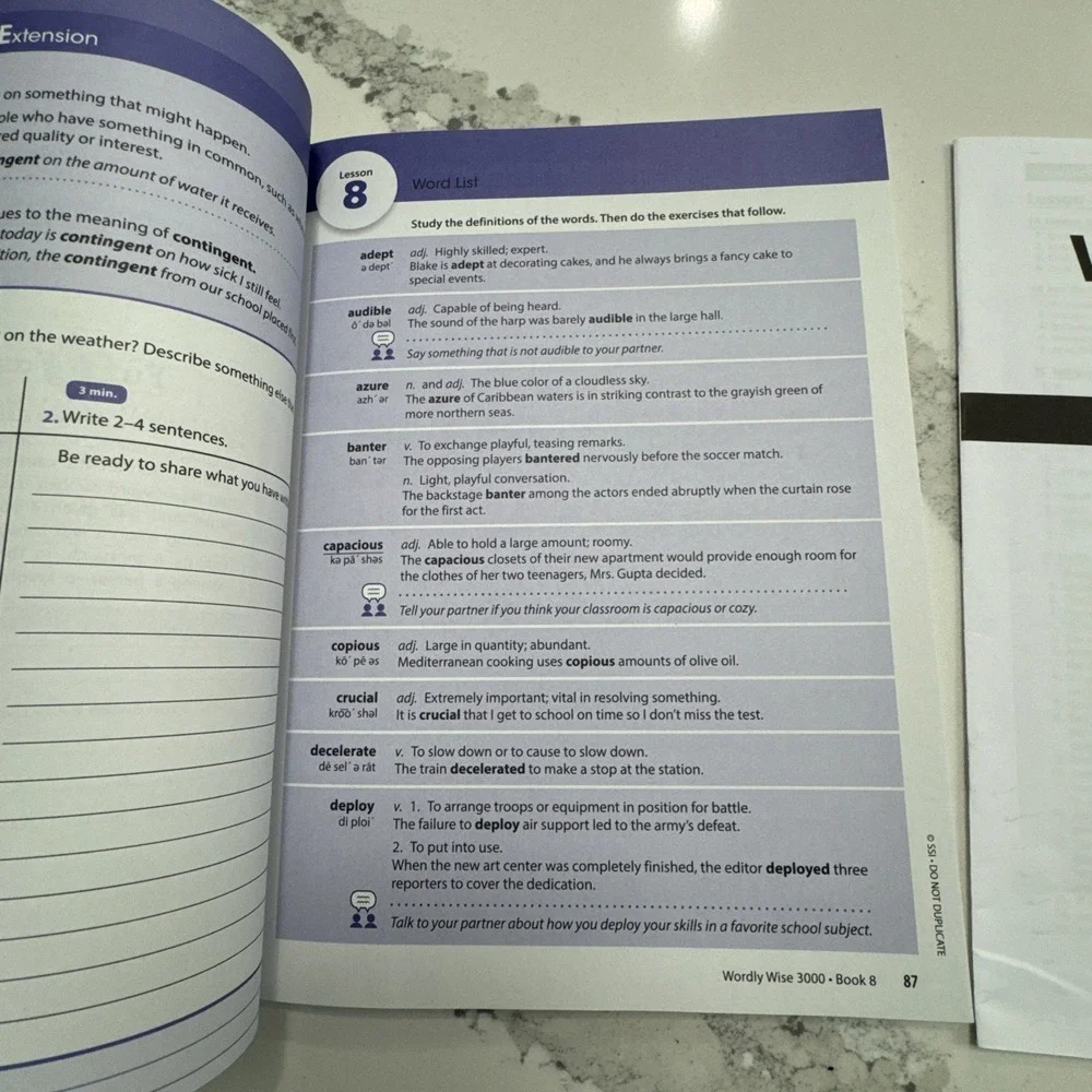 Wordly Wise 3000 4th Edition Book 8 Student WorkBook & Answer Key Book