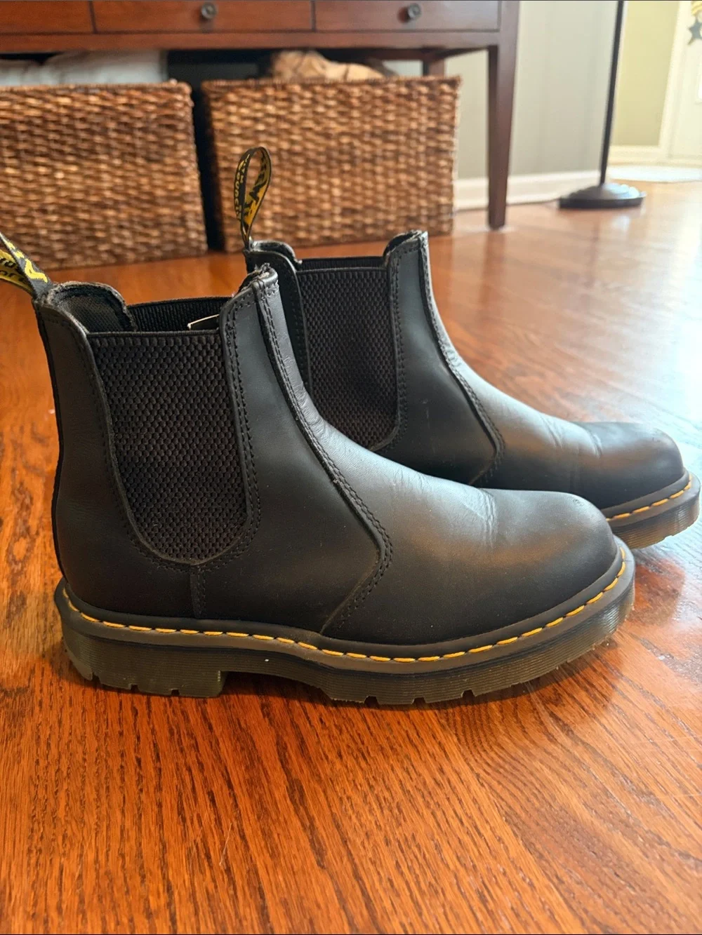 Dr. Martens Black Chukka Boots with Yellow Stitching - Women