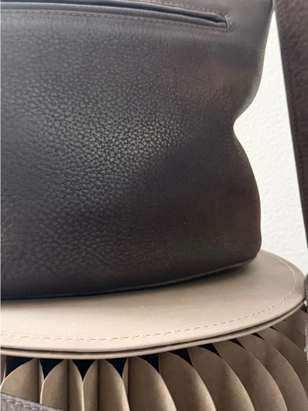Vintage Coach Made in Italy Tumbled Leather & Suede Flap Bag