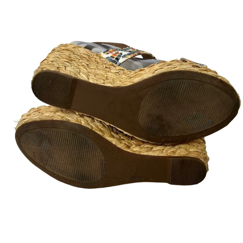 Gibson Latimer Womens Celia Platform Wedge Espadrilles Sandals Size 8.5 Shoes