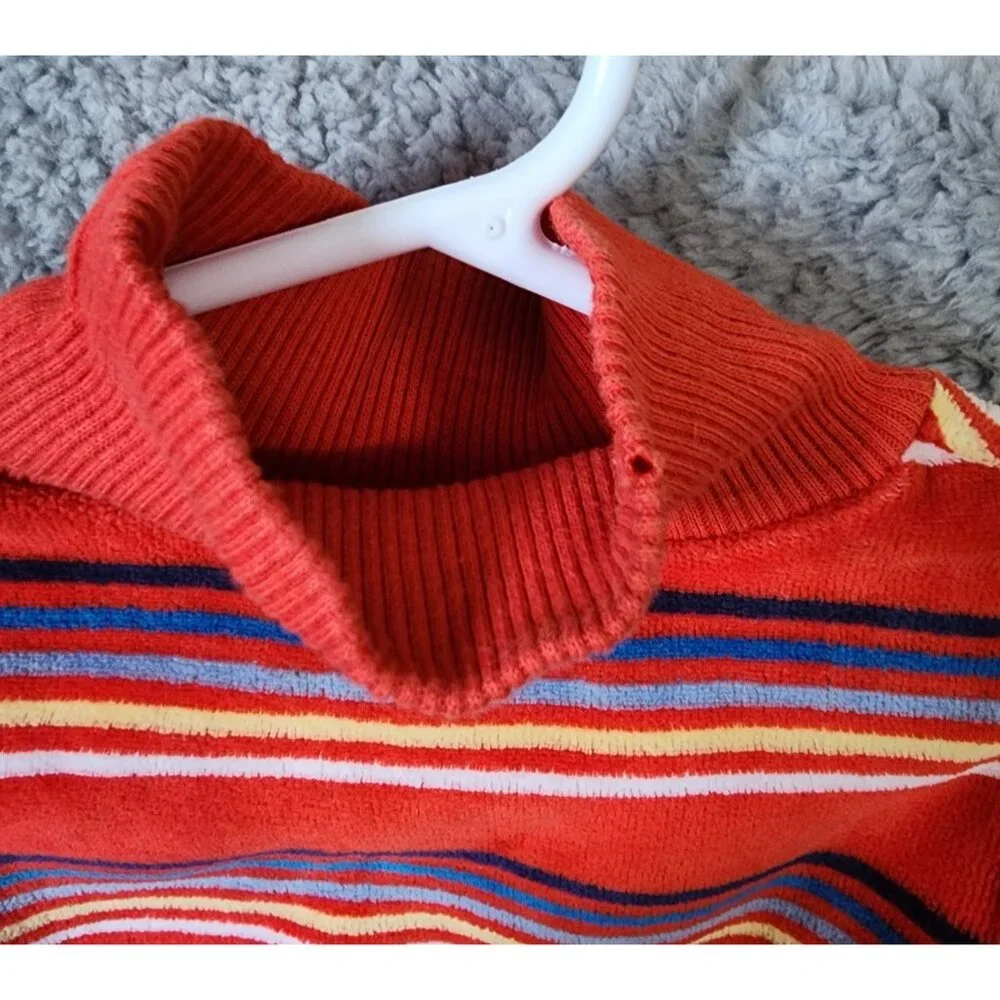 Vintage Carters‎ Baby Size 12M Red Striped Turtleneck Long Sleeve Shirt USA Made