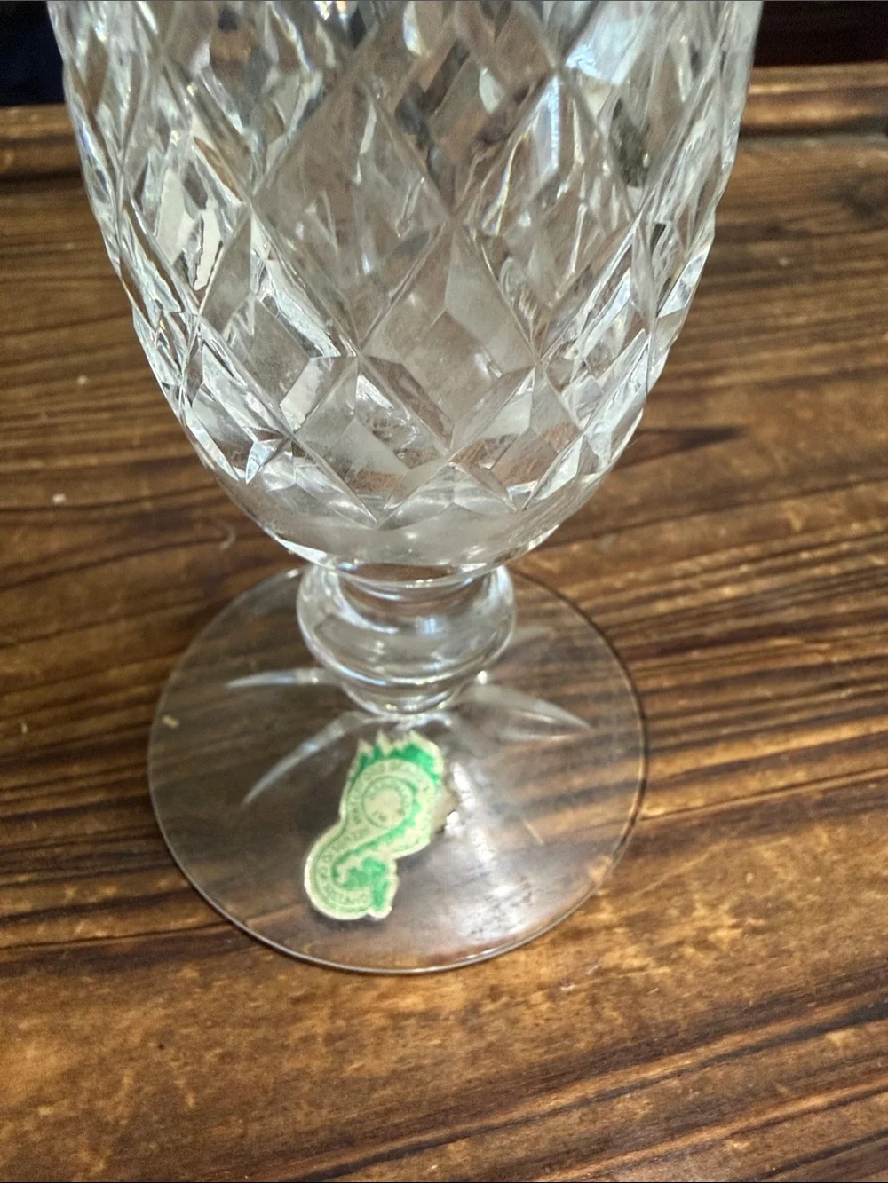 Waterford Crystal Bud Vase with Diamond Pattern - Clear, 9 inches tall
