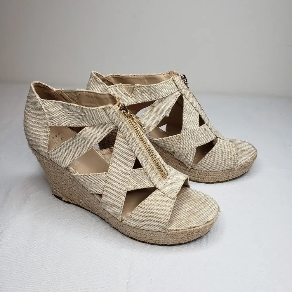 A New Day Women's Carla Jute Platform Espadrille Wedge Pumps Size 10