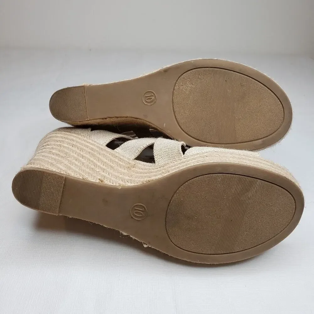 A New Day Women's Carla Jute Platform Espadrille Wedge Pumps Size 10