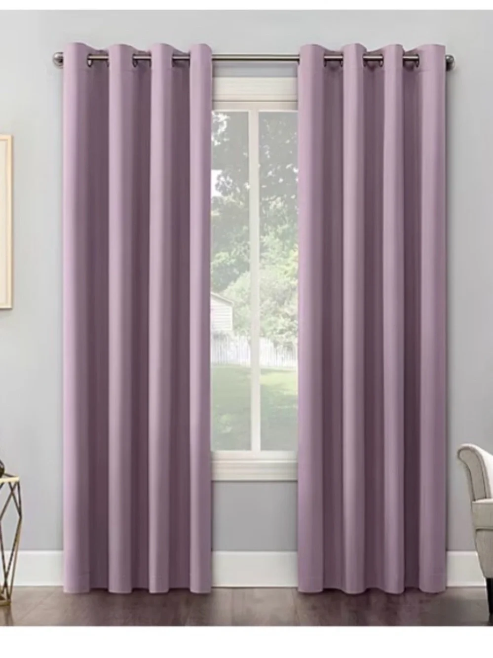 2- Sun Zero Saxon Gourmet Energy Saving Blackout Single Curtain Panel- Lanvender