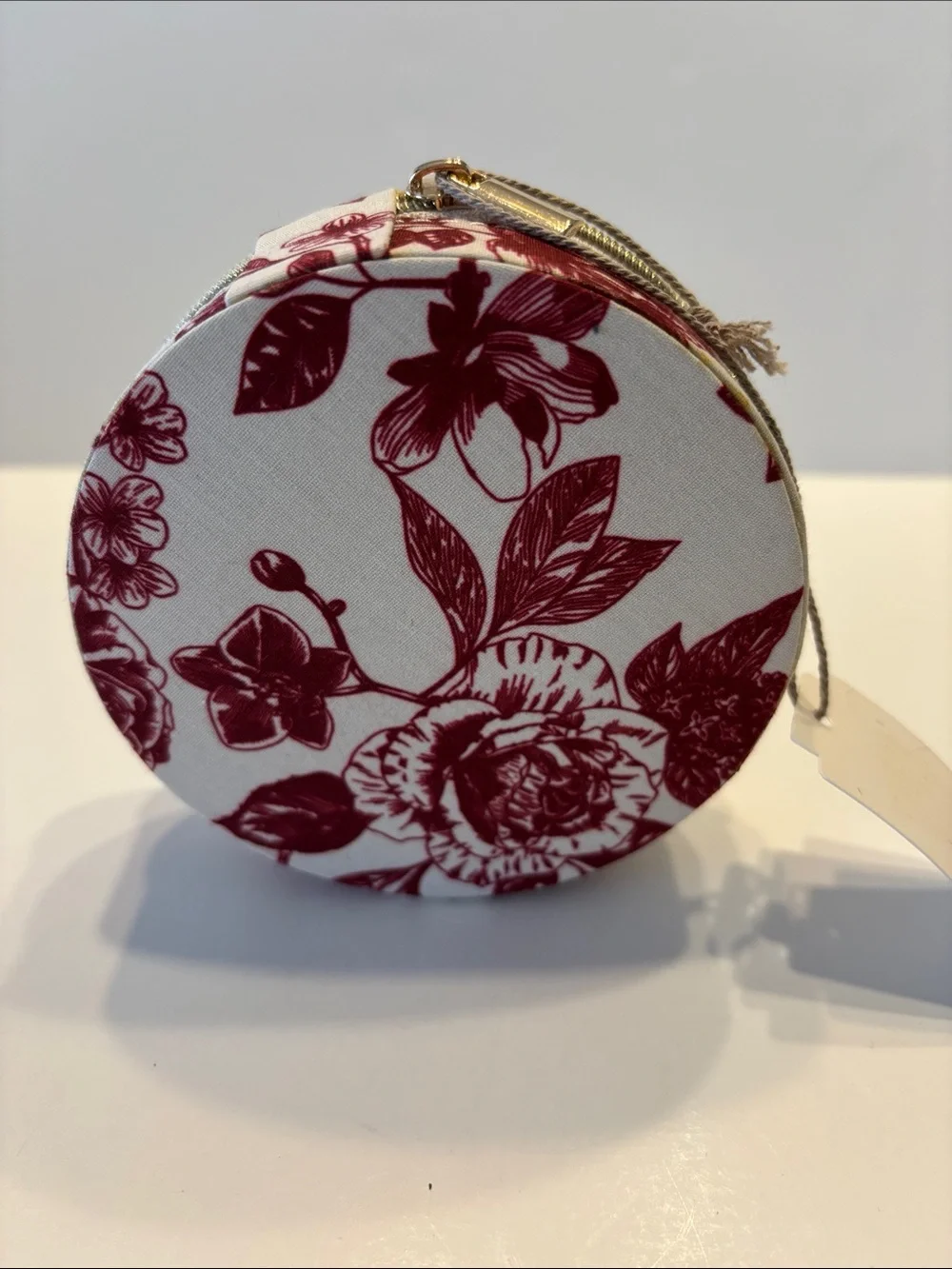 A New Day Floral Print Round Travel Jewelry Organizer